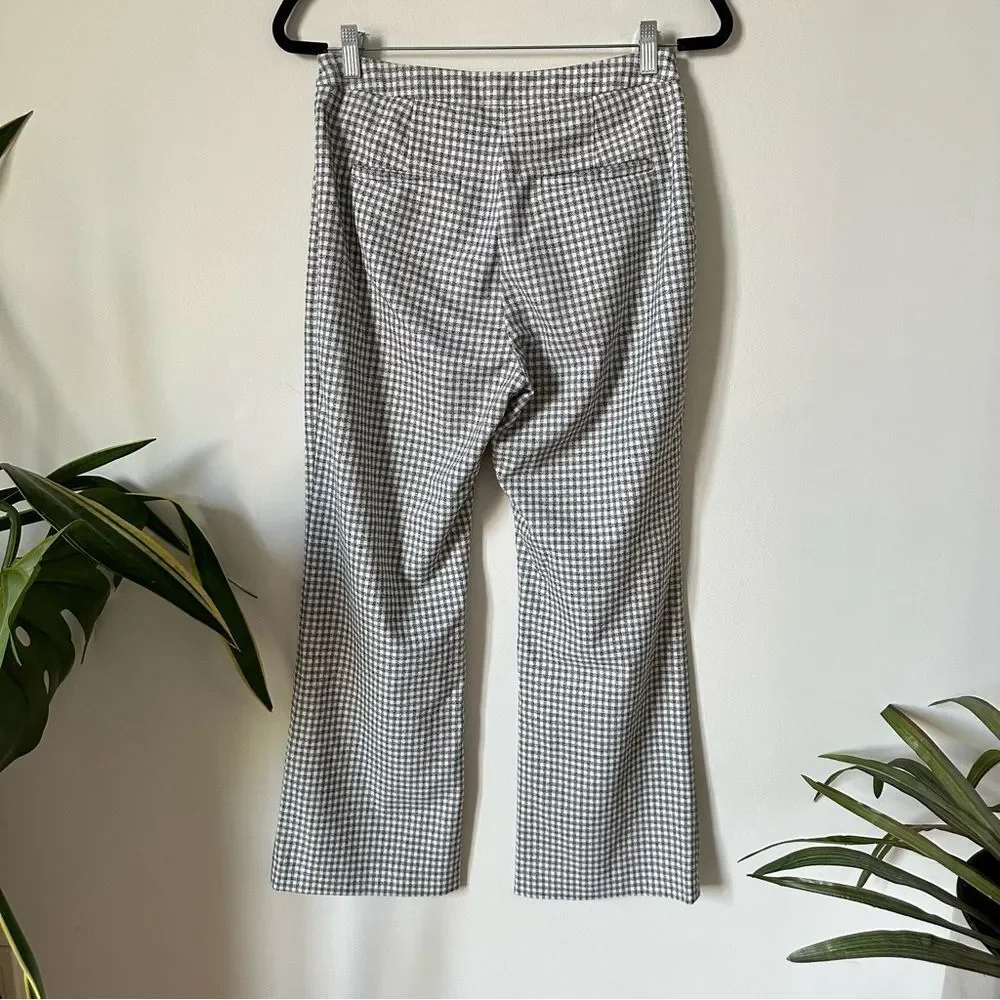Wilfred Aritzia Gingham Kick Flare Pants High Rise Cropped Size Small - Picture 4 of 11